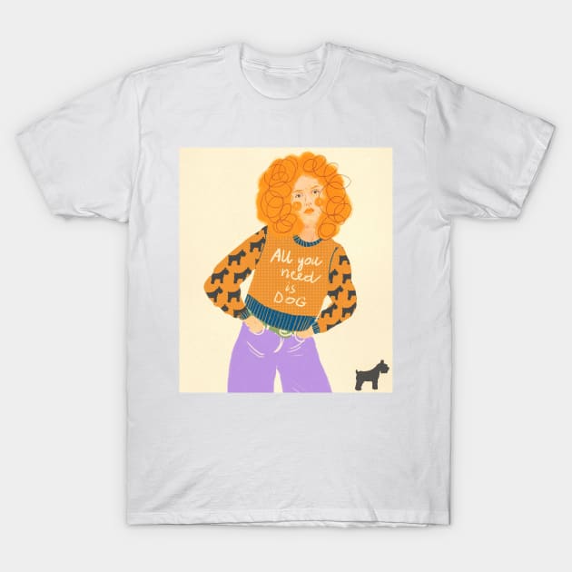 Dog love T-Shirt by Gigi Rosado